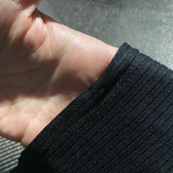 Black textured Black Slit-Accent Duster Cardigan - Picture 4 of 5